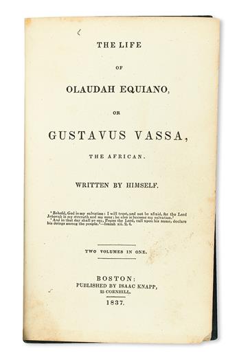 (SLAVERY AND ABOLITION--NARRATIVES.) EQUIANO, OLAUDAH. The Life of Olaudah Equiano or Gustavus Vassa, the African, Written by Himself.